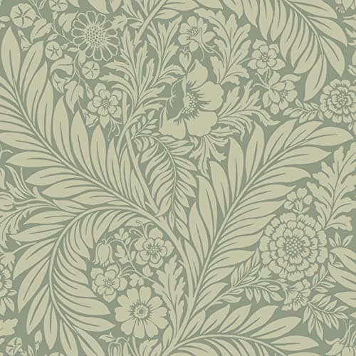 Image of Belgravia Decor Florence Leaf Floral Wallpaper Green 720