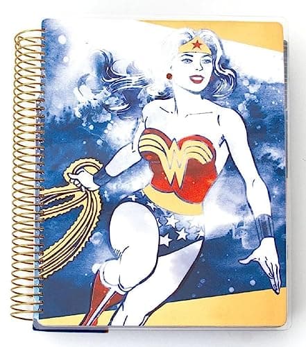 Image of Paper House Productions DC Comics Wonder Woman 12 Month Undated 9.5" Planner with Month and Event Flag Stickers
