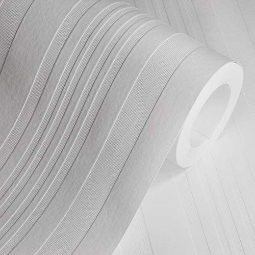 Image of RD7023 - Anaglypta Irregular Textured Stripe White Paintable Wallpaper