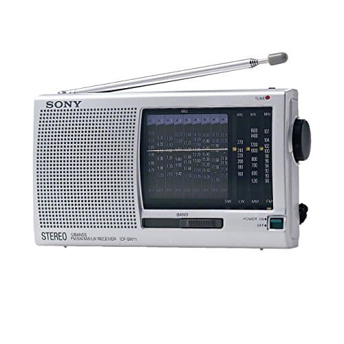 Image of Sony ICF-SW11 FM Stereo/SW/MW/LW 12 Band Receiver - Silver