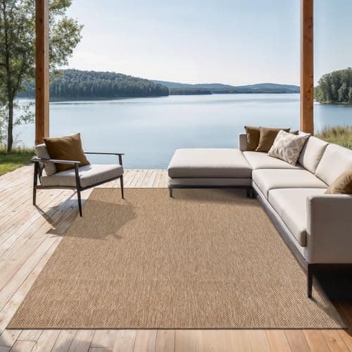 Image of the carpet Mistra Modern Indoor and Outdoor Rug, Perfect for the Living Room, Bedroom or Patio, Weatherproof, Durable and Easy to Clean, Natural, 160 x 220 cm