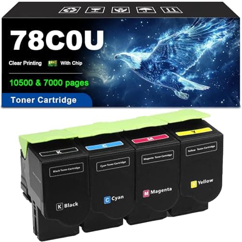 Image of Compatible for Lexmark 78C0U Toner Cartridge, 78C0U10 78C0U20 78C0U30 78C0U40 for CS622de CS521dn CS622 CS521 CX622ade CX622 CX625adhe CX625 Printer KCMY set