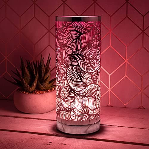 Image of Lesser & Pavey Desire Leaf Silver and Pink Touch Lamp, JNS_474343