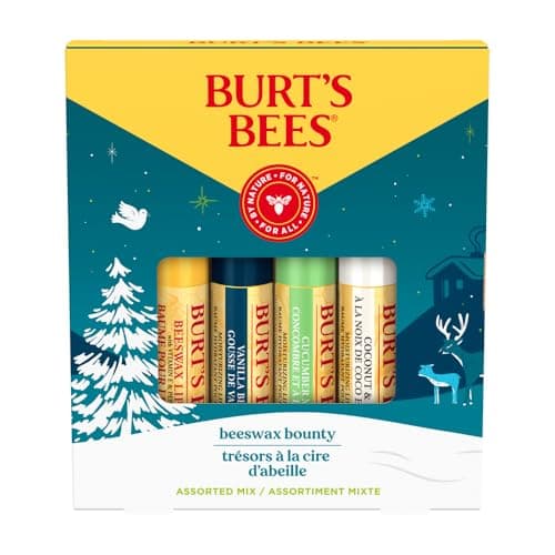 Image of Burt's Bees Lip Balm Gift Set, Beeswax, Vanilla Bean, Cucumber Mint, Coconut & Pear, Lip Balm Multipack, 4x4.25g