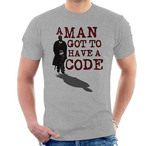 Image of A Man Got to Have A Code Omar The Wire Men's T-Shirt Heather Grey