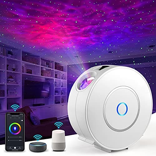 Image of Immver Galaxy Star Projector, Smart WiFi App/Voice Control, 3D LED Galaxy Projector Night Light with Nebula, Compatible with Google Assistant, RGB Dimmable, Timing, for Kids Bedroom Party Decor