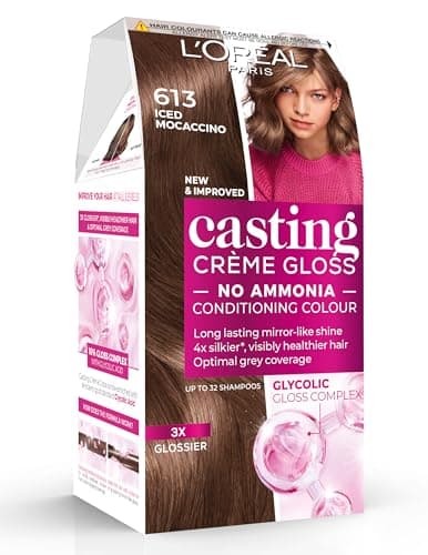 Image of L'Oréal Paris Casting Crème Gloss, Semi-Permanent Hair Dye, Radiant & Natural Colour, No-ammonia, Semi-Permanent Hair Colour Lasts 32 Washes, Shade: 613 Iced Moccachino