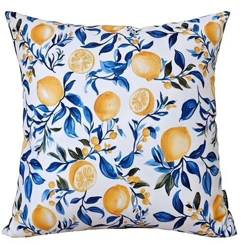 Image of Olivia Rocco Waterproof Cushion Covers 43 x 43 cm Reversible Breathable Decorative Pillow Cover for Indoor & Outdoor Use Patio Garden Sofa Bed Chair (Amalfi)