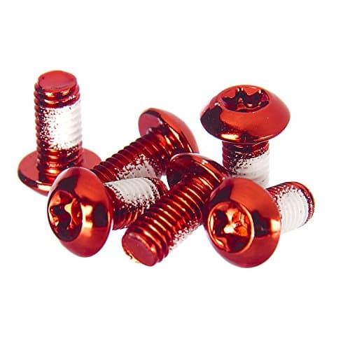 Image of Clarks Red Rotor Bolts - Pack of 6 Universal Torx Head Alloy Steel Disc Brake Rotor Bolts for Mountain Bikes (MTB), Hybrid and Road Bikes