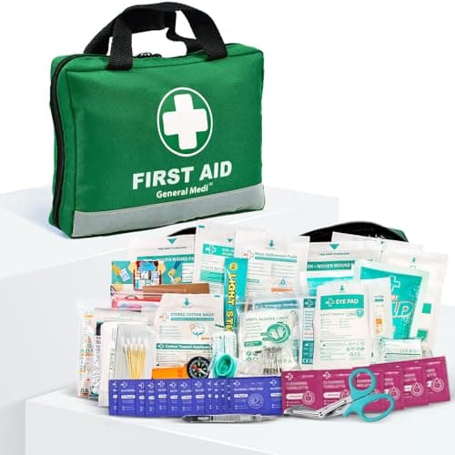 Image of General Medi 210 Piece First Aid Kit- Emergency kit - Reflective Design - Includes Ice(Cold) Pack, Moleskin Pad and Emergency Blanket for Travel, Home, Office, Car, Workplace & Outdoor