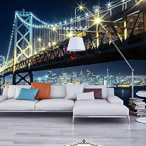 Image of XLMING Portrait of A City at Night 3D Wallpaper Living Room Sofa Bedroom Dining Room Home Decoration Wall-150cm×105cm