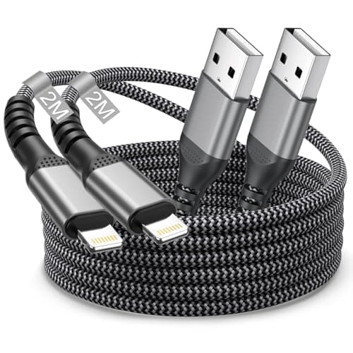 Image of iPhone Charger Cable 2M 2Pack, USB to Lightning Cable 2M MFi Certified Apple iPhone Charging Cable Fast Charge i-Phone Lead Wire for Apple i-Phone 14 Pro Max/13 Pro/13 Mini/13/12/11/XS/XR/8/7/SE,iPad