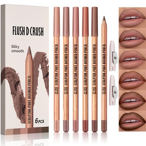 Image of Erinde Nude Matte Lip Liner Set, Long Lasting Smudge Proof Waterproof Lip Pencils, Highly Pigmented Smooth Texture, Double Finish Lipsticks & Sculpt Lips for Natural or Bold Makeup Looks #02 Brown