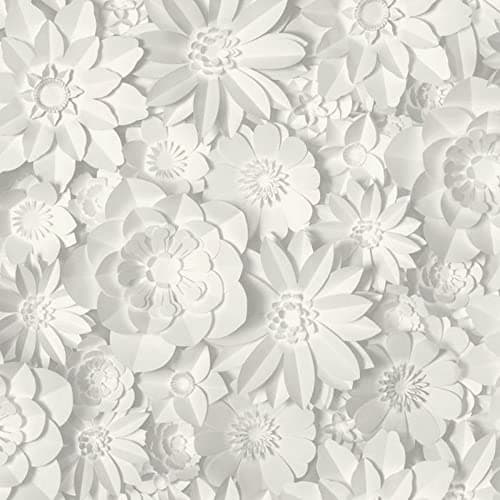 Image of Fine Décor 3D Floral White, One Size