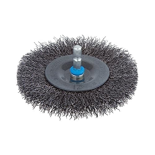 Image of wolfcraft Steel Wire Wheel Brush ø100x10mm - 2102000 - Hexagonal shaft - Ideal for derusting and cleaning - for wire brush for drills