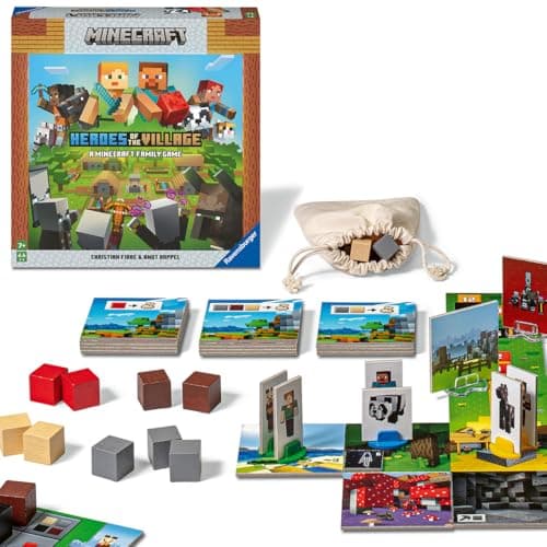 Image of Ravensburger Minecraft Heroes of The Village Board Game for Kids Age 6 Years Up (20914)