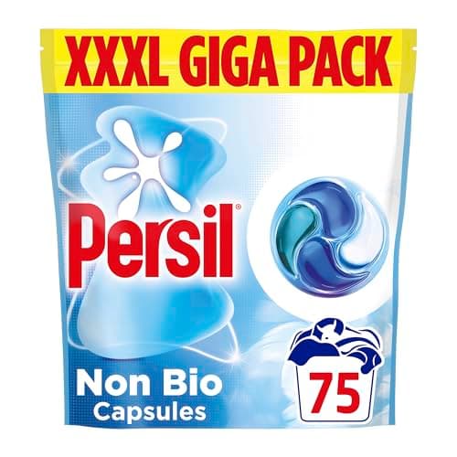 Image of Persil Non Bio 4 in 1 fast-dissolving laundry capsules, gentle next to sensitive skin while leaving laundry fresh even in quick & cold washes 75 washes