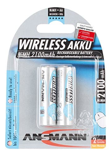 Image of ANSMANN 5035483 2100mAh NiMH AA Low Self Discharge Pre-Charged Rechargeable Batteries (Pack of 2)