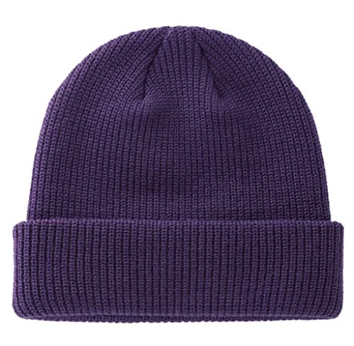 Image of Decentron Classic Men's Warm Winter Hats Thick Knit Cuff Beanie Cap Daily Beanie Hat (Purple)(Size: M)