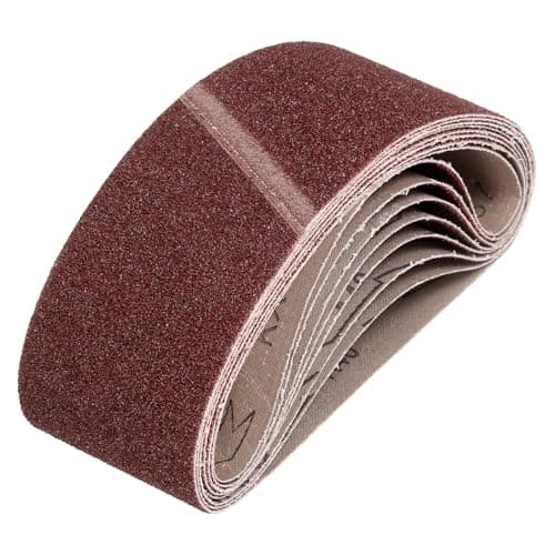 Image of sourcing map 100mm x 610mm Sanding Belts, 10 Pcs 40 Grits Aluminum Oxide Abrasive Belt Sander File Belt for Woodworking, Metal Polishing, Knife Sharpener