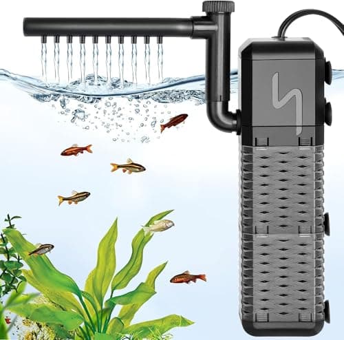 Image of AQQA Fish Tank Filter, 800L/h Internal Aquarium Filter with Aeration & Rainfall, 9W Quiet Fish Tank Filter Pump for Tanks up to 250L