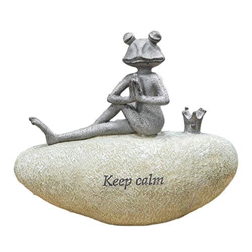 Image of Country Living Frog on Stone Garden Ornament Statue Figurine - 3 Designs available - 15.5cm (Keep Calm)