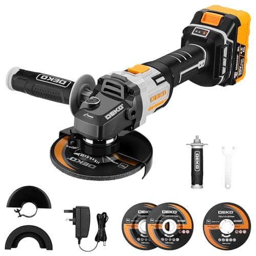 Image of Cordless Angle Grinder, 20V 115MM Brushless Grinder with 4.0Ah Battery, 8500RPM Power Electric Grinder for Cutting, Grinding,Polishing