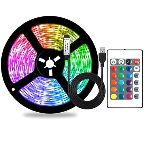 Image of KPUPE USB Led Strip Lights RGB Color Changing, Led Lights with Remote Control for Home Decoration, TV Backlights (1m)