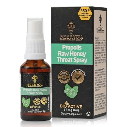 Image of Bee and You Natural Bee Propolis Throat Spray for Immune Support Sore Throat Relief and Oral Support for Adults and Kids 1 fl oz