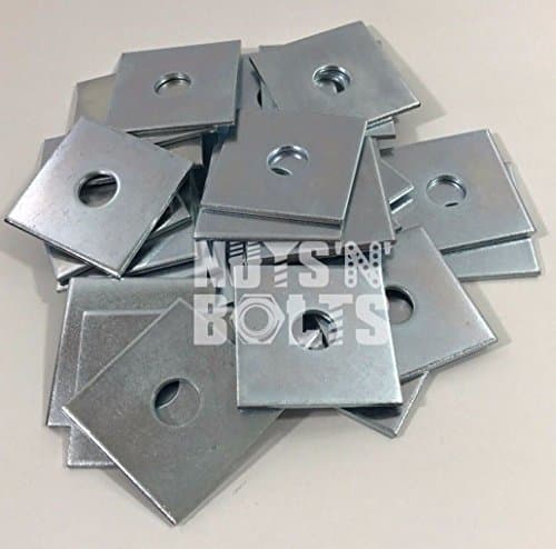 Image of M12 x 50 x 50 x 3 Thick Square Plate WASHERS ZINC Plated - Pack of 50