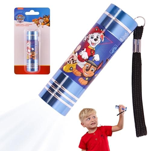 Image of Paw Patrol 8.7cm LED Torch Super Bright for Kids, Blue Aluminium Alloy Flashlights with Lanyard for Kids Home Indoor Outdoor Lighting, Led Torch for Emergencies, Camping 3+ Years