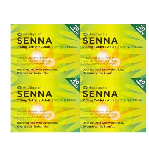 Image of 4X Senna Constipation Relief Tablets 7.5mg Adult – 4 Pack Gentle Natural Laxative for Digestive Wellness, Regular Bowel Support, Includes Stool Chart & Relief Guide