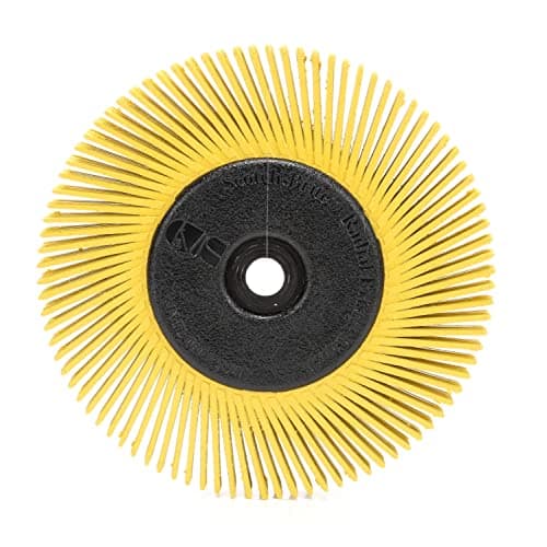Image of Scotch-Brite Radial Bristle Brush BB-ZB, 152 mm x 12.7 mm x 25.4 mm, P80, Yellow, Type A, With adapter