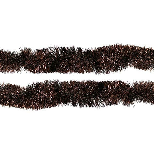 Image of RockParty Copper Brown Luxury Christmas Tree Tinsel Decoration - Premium Hanging Ornaments for Indoor/Outdoor Xmas Parties & Seasonal Event Supplies (Pack of 2 (4m))