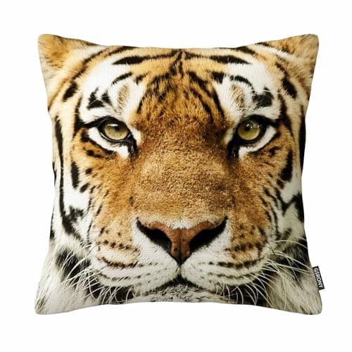 Image of GSRONY Tiger Throw Pillow Covers Yellow Tiger Face Cushion Pillow Case Home Decor Pillowcase 18x18 Inches