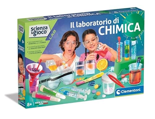 Image of Clementoni Science and Game Lab - Chemistry Laboratory for Children from 8 Years, Many Experiments and Scientific Instruments for Discovering Chemistry, Made in Italy, Italian Language, 19378