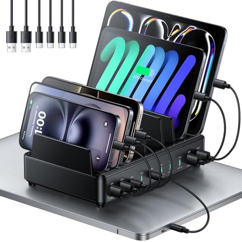 Image of Rocoren 400W Charging Station USB Multiple Devices Charger Station Dock, GaN PD100W 10 Ports Laptop USB C Power Hub Charger for MacBook Pro, iPad, iPhone Series, Sumsung Galaxy and More, Black