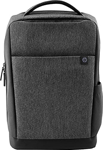 Image of HP 15.6 inch Renew Recycled Backpack - Grey. Water Resistant Coating, Adjustable and Padded Straps, Padded Compartments, 13 Pockets and Key Fob, Made from 72% Recycled Materials