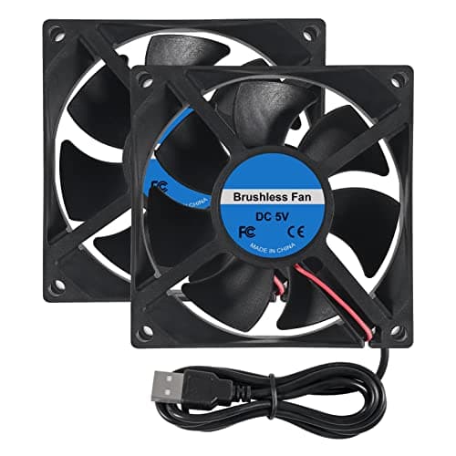 Image of 2PCS 8025 Fan 80x80x25mm DC 5V 80mm x 25mm Brushless Cooling Fan, Replacement Ball Bearing 80mm Fan for Cooling DIY PC Computer Case Fan - USB
