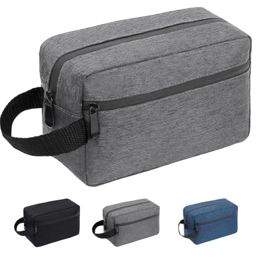 Image of Toiletry Bag for Men, Portable Travel Toiletry Bag with Handle, Waterproof Shaving Bag for Toiletries Accessories, Travel Wash Bag for Shower, Bathroom, Gym, Cosmetics Storage, Grey