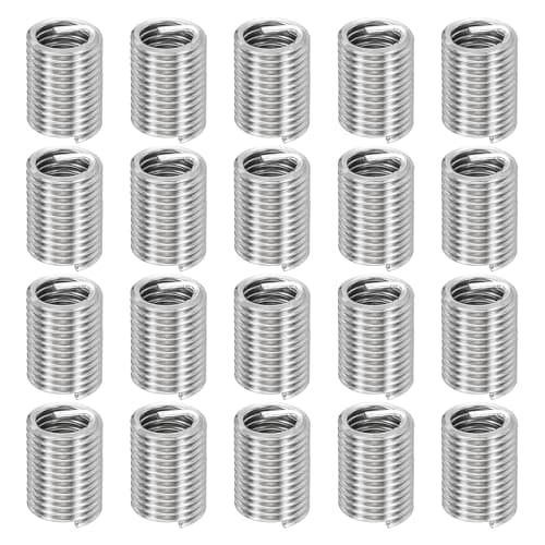 Image of sourcing map 20pcs Wire Thread Repair Inserts M10 x 1.5 x 2.5D (25mm) Metric 304H Stainless Steel Helical Coiled Wire Screw Threaded Sleeve Sheath for Automotive Repairs