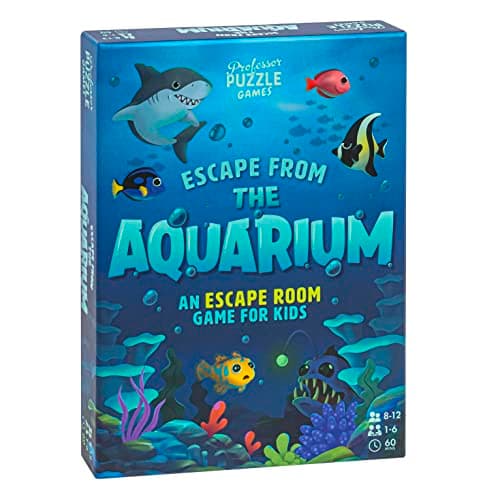 Image of Professor Puzzle: Escape from The Aquarium - Escape Room Game, 11 Logic-Number-Observational Puzzles, Co-Op Underwater Adventure, Kids 8+, 1-6 Players
