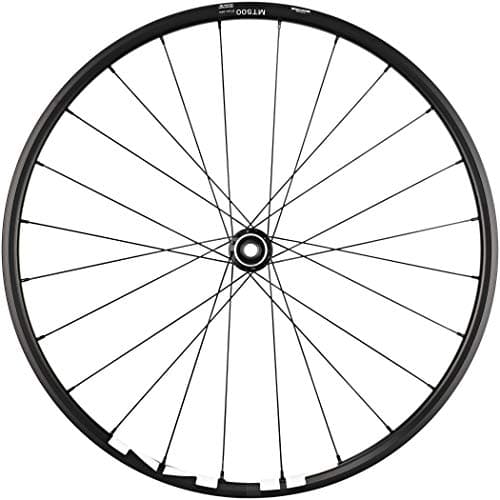 Image of Shimano WH-MT500 MTB wheel, 27.5 in (650b), 15 x 100 mm thru-axle, front, black