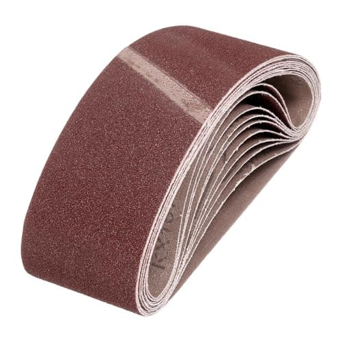 Image of sourcing map 100mm x 610mm Sanding Belts, 10 Pcs 80 Grits Aluminum Oxide Abrasive Belt Sander File Belt for Woodworking, Metal Polishing, Knife Sharpener