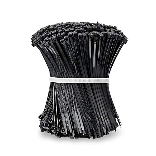 Image of Beshine Black Cable Ties, 100mm x 2.5mm, Pack of 1000, 4" Tie Wraps - Self Locking Small Nylon Zip Ties for Home Office Garage and Workshop