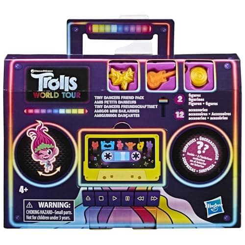 Image of DREAMWORKS TROLLS World Tour Tiny Dancers Friend Pack Blind Box with 2 Tiny Dancers Miniature Toy Figures and 12 Accessories