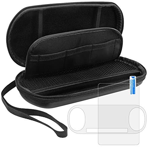 Image of Protective Case for Sony PlayStation Vita 2000 with Screen Protectors, AFUNTA 2 Pcs Tempered Glass for Front Screen and HD Clear PET Film for the Back, with 1 Traveling Carrying EVA Case