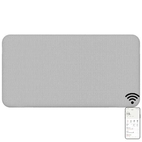 Image of Mylek Radiator Mica Panel Radiant Heater White, Wifi Enabled Smart APP 2000W Electric, Triac Thermostat, Wall Mounted Or Free Standing, Low Energy Heater, Timer, Lot 20, (White 2KW)