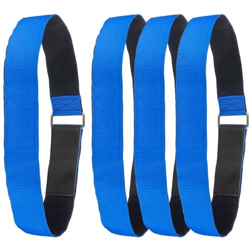 Image of Skipwall Ladder Straps,Ladder Rack Tie Down Straps,Adjustable Multipurpose Securing Straps with Hook and Loop for Ladder, Home, Garage, Car, Truck or Boat (4)