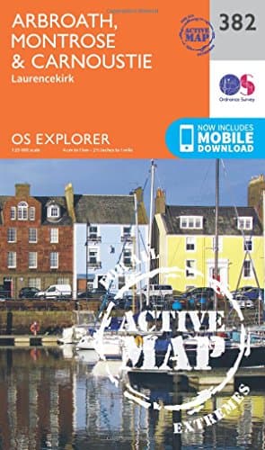 Image of Arbroath, Montrose & Carnoustie Map | Weatherproof | Laurencekirk | Ordnance Survey | OS Explorer Active Map 382 | Scotland | Walks | Hiking | Maps | Adventure